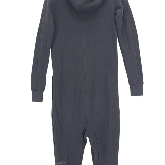 NWT ONEPIECE Slow Jumpsuit Black Hooded Cotton Blend Long Sleeve Unisex Size XS - Picture 5 of 9
